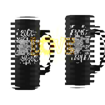 Teach Love Inspire Cute Sunflower Leopard Cheetah Print Coffee Mug - Seseable