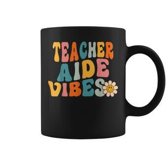 Teacher Aide Vibes Retro 1St Day Of School Groovy Teacher Coffee Mug - Seseable