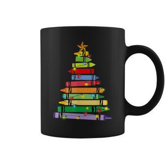 Teacher Christmas Crayon Tree Light Student Coffee Mug - Seseable