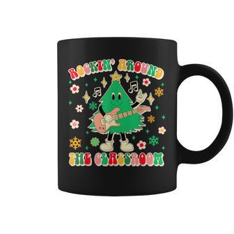 Teacher Christmas Xmas Vibes Rockin' Around The Classroom Coffee Mug | Mazezy