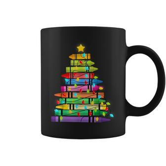 Teacher Crayon Christmas Tree Lights Student School Xmas Coffee Mug - Monsterry UK