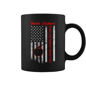 Teacher Husband American Flag Husband Of A Teacher Gift For Mens Gift For Women Coffee Mug | Mazezy