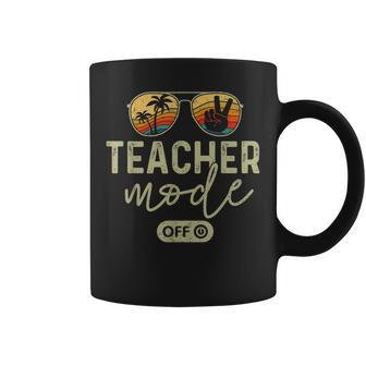 Teacher Mode Off Sunglasses Retro Sunset Summer Vacation Coffee Mug - Seseable