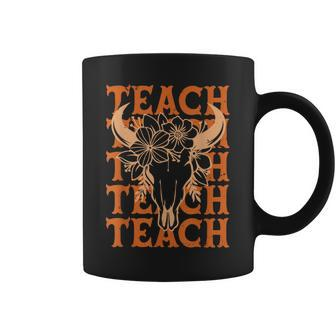 Teacher Western Boho Wild West Bull Skull Back To School Coffee Mug - Thegiftio UK