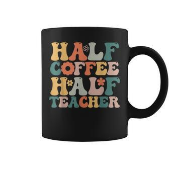 Teacher Woman Funny Half Coffee Half Teacher Coffee Mug - Thegiftio UK