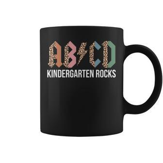 Teachers Abcd Rock Kindergarten Rocks Leopard Back To School Coffee Mug - Monsterry