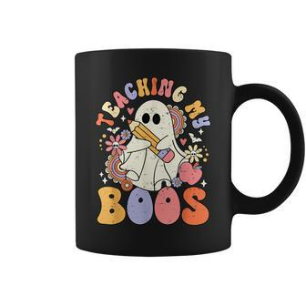 Teaching My Boos Cute Ghost Retro Groovy Teacher Halloween Coffee Mug | Mazezy