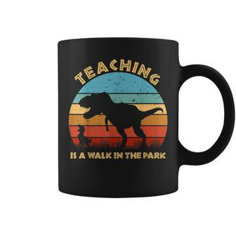 Teaching Is A Walk In Park Dinosaur Teacher Gifts Gifts For Teacher Funny Gifts Coffee Mug | Mazezy
