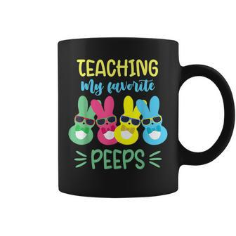 Teaching My Favorite Peeps Funny Bunny Easter Day Teacher Gifts For Teacher Funny Gifts Coffee Mug | Mazezy