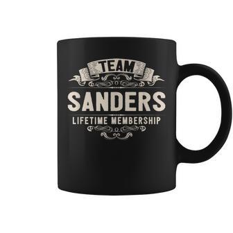 Team Sanders Lifetime Membership Retro Last Name Vintage Coffee Mug | Mazezy