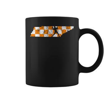 Tennessee State Flag Knoxville Orange Quarterback Outline Coffee Mug - Seseable