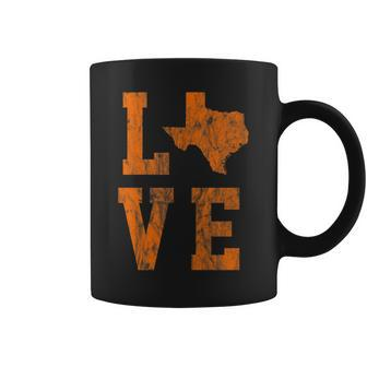 Texas Love Retro Burnt Orange Women's State Of Texas Coffee Mug | Mazezy