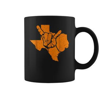 Texas Pride Hook 'Em Distressed Coffee Mug - Seseable