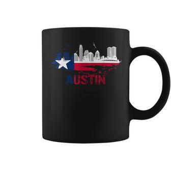 Texas State Flag Austin Skyline Austin Texas Skyline Coffee Mug | Mazezy
