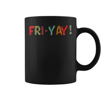 Tgif Happy Fri-Yay Friday Lovers Colorful Weekend Teacher Coffee Mug - Monsterry DE