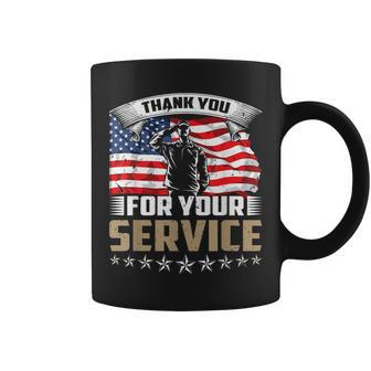 Thank You For Your Service American Flag Veteran Day Coffee Mug - Seseable