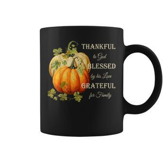 Thankful Grateful Blessed Christian Thanksgiving Coffee Mug | Mazezy