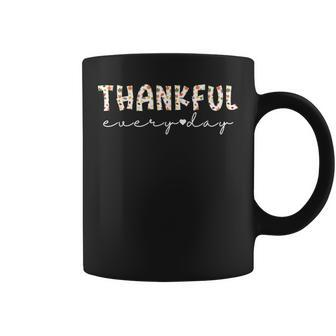 Thankful Grateful Blessed Fall Leaves Thanksgiving Every Day Coffee Mug - Thegiftio