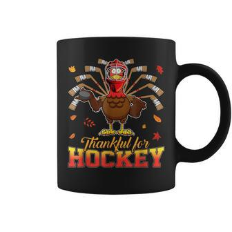 Thankful For Hockey Thanksgiving Turkey Playing Hockey Coffee Mug - Thegiftio UK