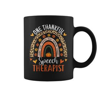 Thankful Speech Therapist Thanksgiving Slp Speech Therapy Coffee Mug - Monsterry
