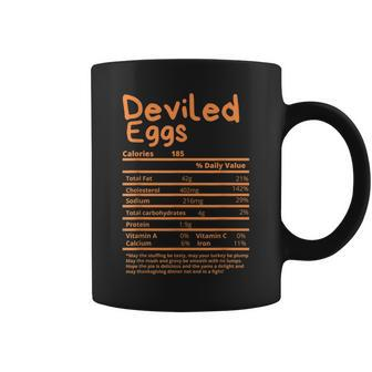 Thanksgiving Deviled Eggs Nutritional Facts Label Foods Coffee Mug | Mazezy