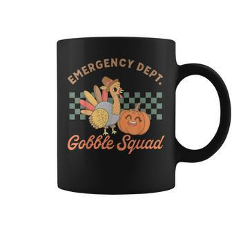 Thanksgiving Emergency Department Nurse Retro Turkey Women's Coffee Mug | Mazezy