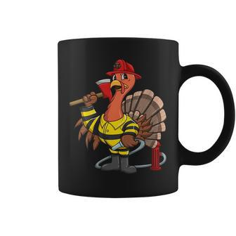 Thanksgiving Firefighter Turkey - Proud Fireman Gift Coffee Mug | Mazezy