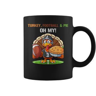 Thanksgiving Turkey Football And Pie Print Coffee Mug | Mazezy