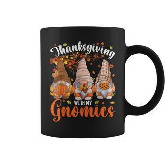 Thanksgiving With My Gnomies Fall Autumn Vibes Gnome Pumpkin Coffee Mug - Monsterry