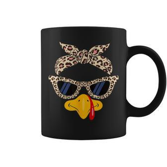 Thanksgiving Turkey Face Leopard Print For Girls Coffee Mug | Mazezy CA