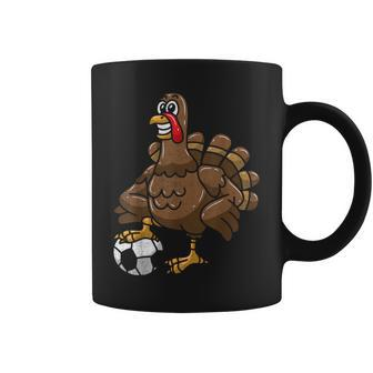 Thanksgiving Turkey Soccer Football Player Ball Coffee Mug | Mazezy