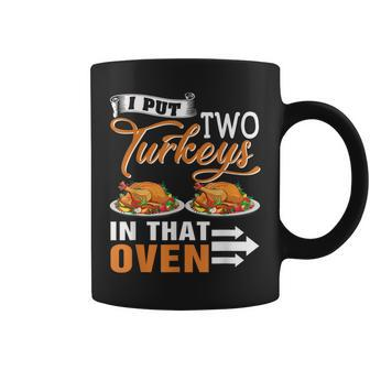 Thanksgiving Two Turkeys In The Oven Twin Pregnancy Coffee Mug | Mazezy