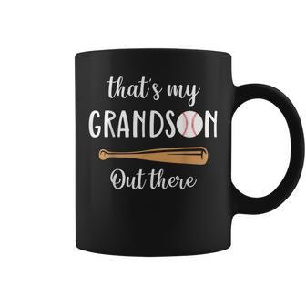 Thats My Grandson Funny Grandmother Baseball Grandma Coffee Mug - Seseable