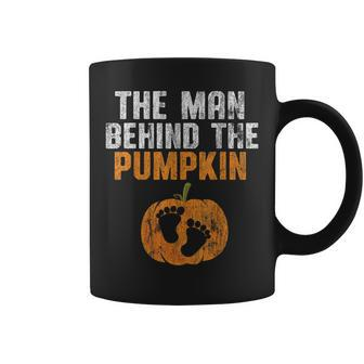 The Man Behind The Pumpkin Pregnancy Halloween New Dad To Be Gift For Mens Coffee Mug | Mazezy