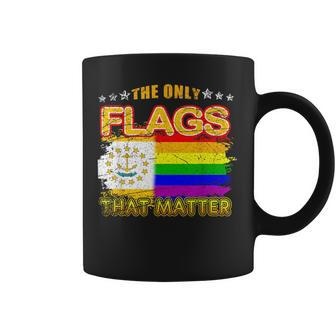 The Only Flags That Matter Rhode Island Lgbt Gay Pride Coffee Mug | Mazezy DE