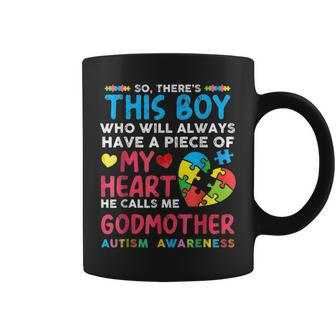 Theres This Boy He Calls Me Godmother Autism Awareness Coffee Mug | Seseable UK
