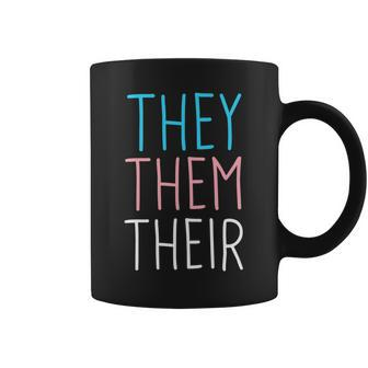 They Them Their Correct Pronouns Trans Flag Ftm Pride Gifts Coffee Mug | Mazezy