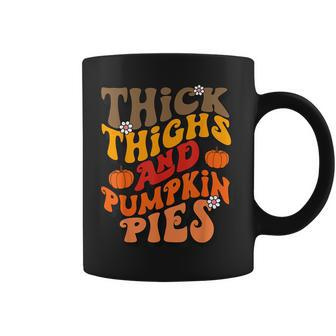 Thick Thighs Pumpkin Pies Autumn Thanksgiving Fall Season Coffee Mug - Seseable