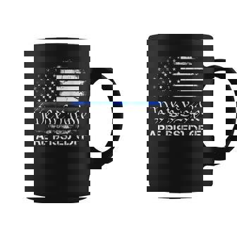 Thin Blue Line Usa Flag We The People Are Pissed Off On Back Coffee Mug | Mazezy