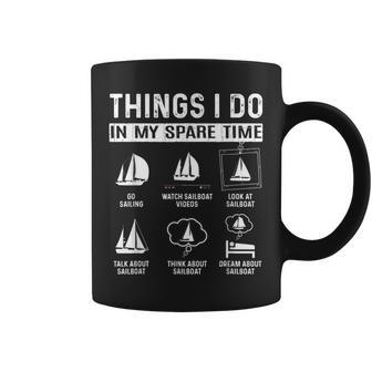 Things I Do In My Spare Time Boating Sailing Sailboat Boat Boating Funny Gifts Coffee Mug | Mazezy