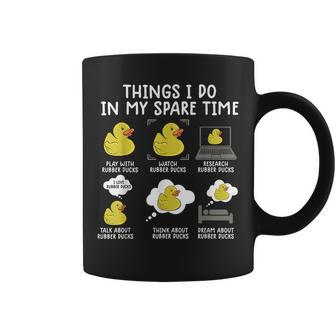 Things I Do In My Spare Time Duckie Bath Rubber Duck Funny Coffee Mug | Mazezy
