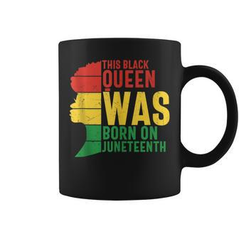 This Black Queen Was Born On Junenth Afro Gemini Birthday Coffee Mug | Mazezy