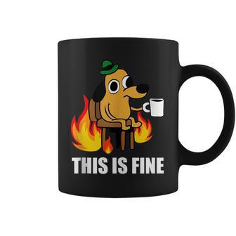 This Is Fine Dog Internet Meme Burning San Francisco San Francisco Funny Gifts Coffee Mug | Mazezy