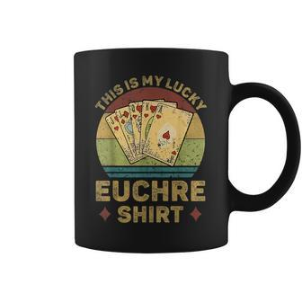 This Is My Lucky Euchre Vintage Funny Euchre Card Game Coffee Mug - Seseable