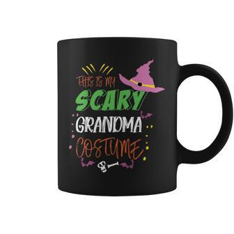 This Is My Scary Grandma Costume With A Witch Hat And Bones Coffee Mug | Mazezy UK