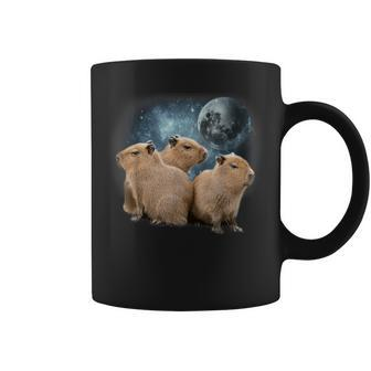 Three Capybaras And Moon Funny Capybara Humor Parody Gifts For Capybara Lovers Funny Gifts Coffee Mug | Mazezy