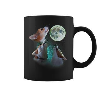 Three Corgis Howl At Moon 3 Wolfs - Funny Wolves Parody Coffee Mug | Mazezy AU