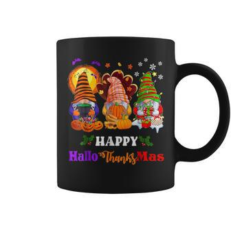 Three Gnomes Halloween Merry Christmas Happy Hallothanksmas Coffee Mug | Mazezy