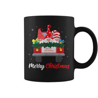 Three Gnomes In Red Truck With Merry Christmas Tree Family Coffee Mug - Thegiftio UK