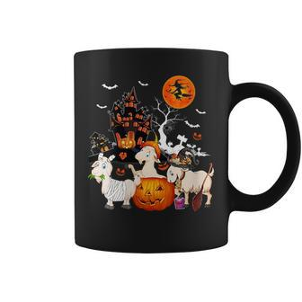 Three Goats Halloween Mummy Scary Witch With Pumpkins Farmer Coffee Mug | Mazezy